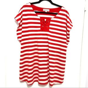 Southern Lady Women's Stripes Short Sleeve Blouse